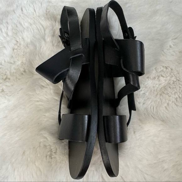 Ancient Greek Sandals Lightening Bolt Black Leather Gladiator Sandals Size 41 - Picture 9 of 10